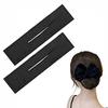 2Pcs Black Cloth Magic Clip French Twist Bun Shaper - Easy DIY Donut Bun Maker - for Women's Hair - Reusable Bun Maker for Hairstyle Bun Shaper with Cloth Hair Accessories view 2