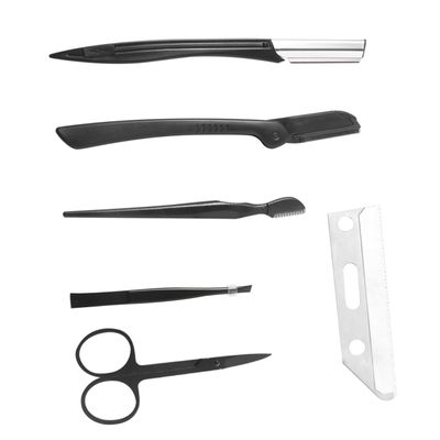 Outanaya Complete Eyebrow Care Set Includes Razor Comb Tweezers Scissors Shaper for Women for Home Travel Easy to Use