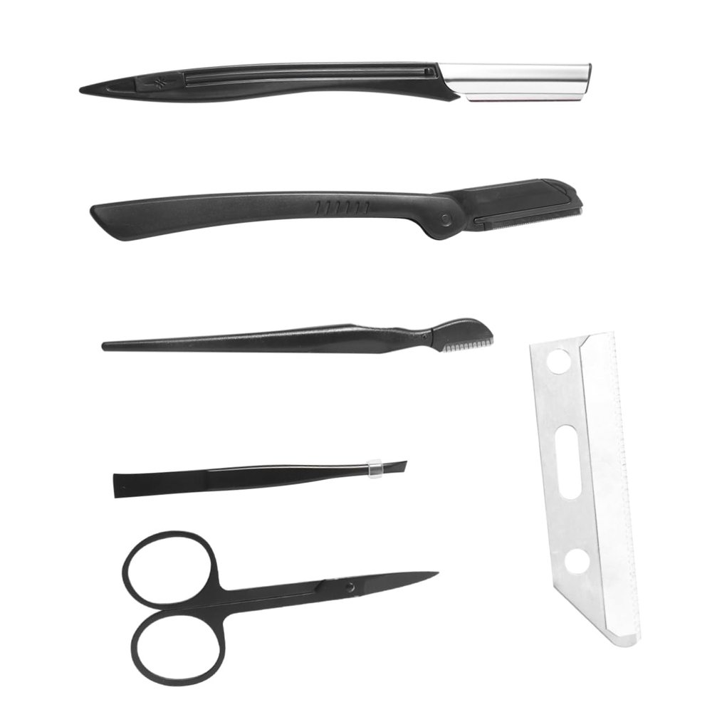 Outanaya Complete Eyebrow Care Set Includes Razor Comb Tweezers Scissors Shaper for Women for Home Travel Easy to Use