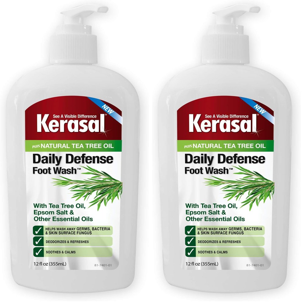 Kerasal Daily Defense Foot Wash Daily Cleanser for Feet, 12 Ounce (Pack of 2)