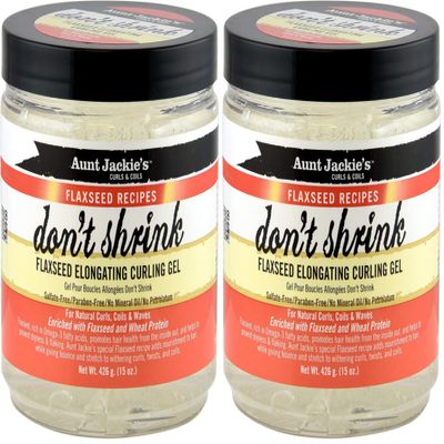 Aunt Jackie's Curling Gel, Elongating, for Natural Curls | Flaxseed Formula | Prevents Dryness | 15 oz | Pack of 2
