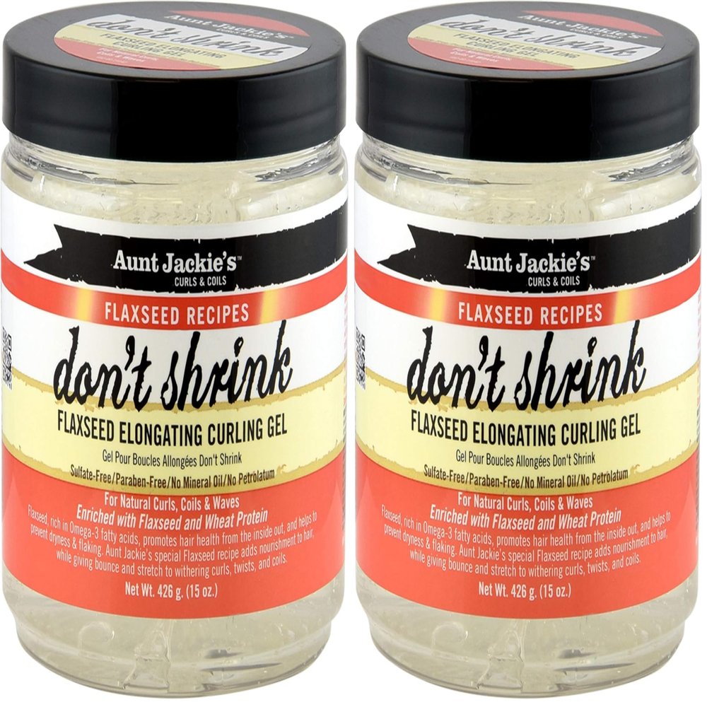 Aunt Jackie's Curling Gel, Elongating, for Natural Curls | Flaxseed Formula | Prevents Dryness | 15 oz | Pack of 2