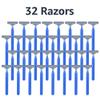 Amazon Basics Twin Blade Pivoting Razors, 32 Count | Disposable | Rubber Grip | 1-Pack view 3