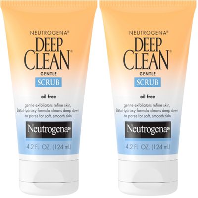 Neutrogena Deep Clean Gentle Daily Facial Scrub, Oil-Free Cleanser, 4.2 Fl Oz (Pack of 2)
