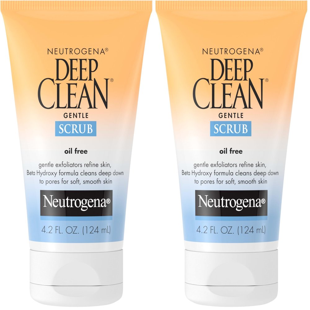 Neutrogena Deep Clean Gentle Daily Facial Scrub, Oil-Free Cleanser, 4.2 Fl Oz (Pack of 2)