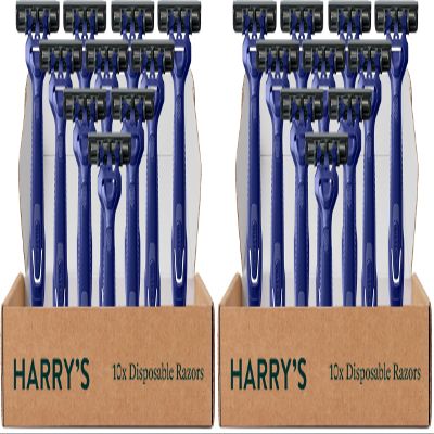 Harry's Men's Disposable Razors, 3-Blade Razors with Lubricating Strip and Pivoting Head, 20 Count