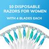 BIC Soleil Comfort Disposable Razors for Women, Sensitive Skin Razor with Aloe Vera and Vitamin E Lubricating Strip and 4 Blades, 10 Piece Razor Set (Pack of 3) view 2