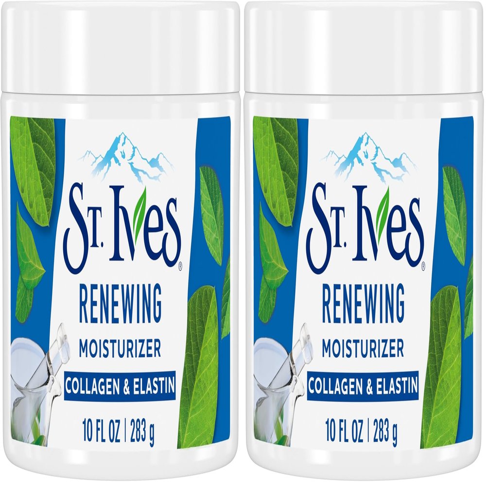 St. Ives Face Moisturizer Cream, Collagen and Elastin, Renewing Facial Moisturizer for Women, Paraben Free, Dermatologist Tested Daily Moisturizing for Dry Skin Cruelty Free, 10 oz (Pack of 2)