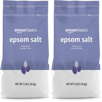 Amazon Basics Epsom Salt, Lavender Scented, 3 Pound, 2-Pack | Soaking Aid | Previously Solimo