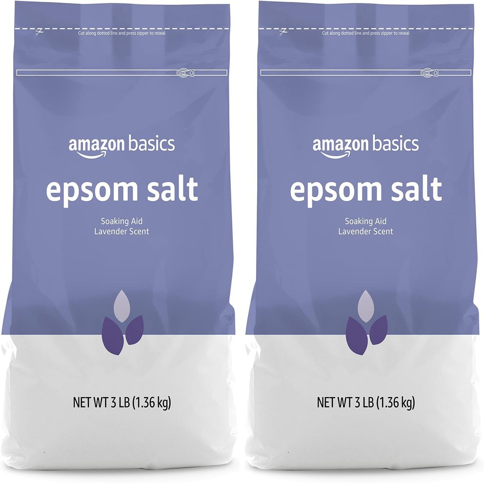 Amazon Basics Epsom Salt, Lavender Scented, 3 Pound, 2-Pack | Soaking Aid | Previously Solimo