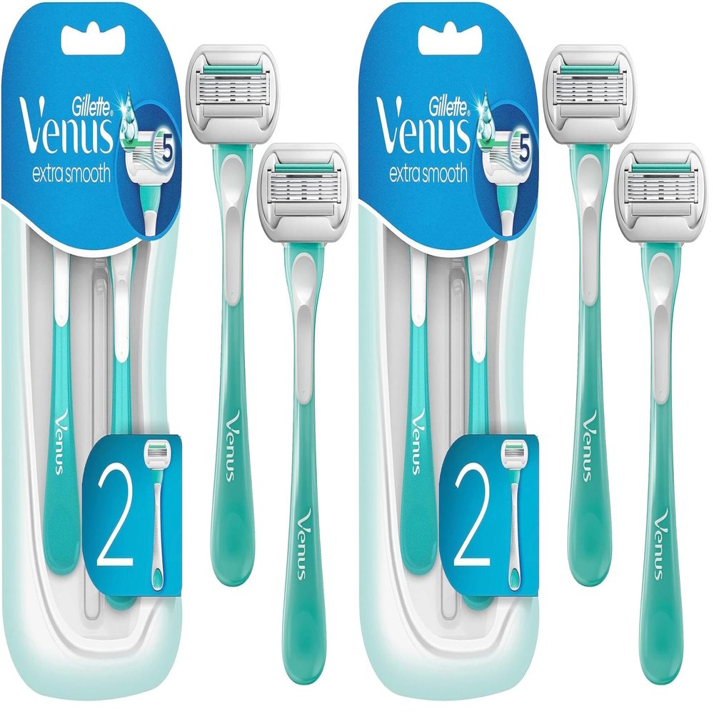 Gillette Venus Extra Smooth Sensitive Razor for Women | Disposable | For Sensitive Skin | 2 Count | Pack of 2
