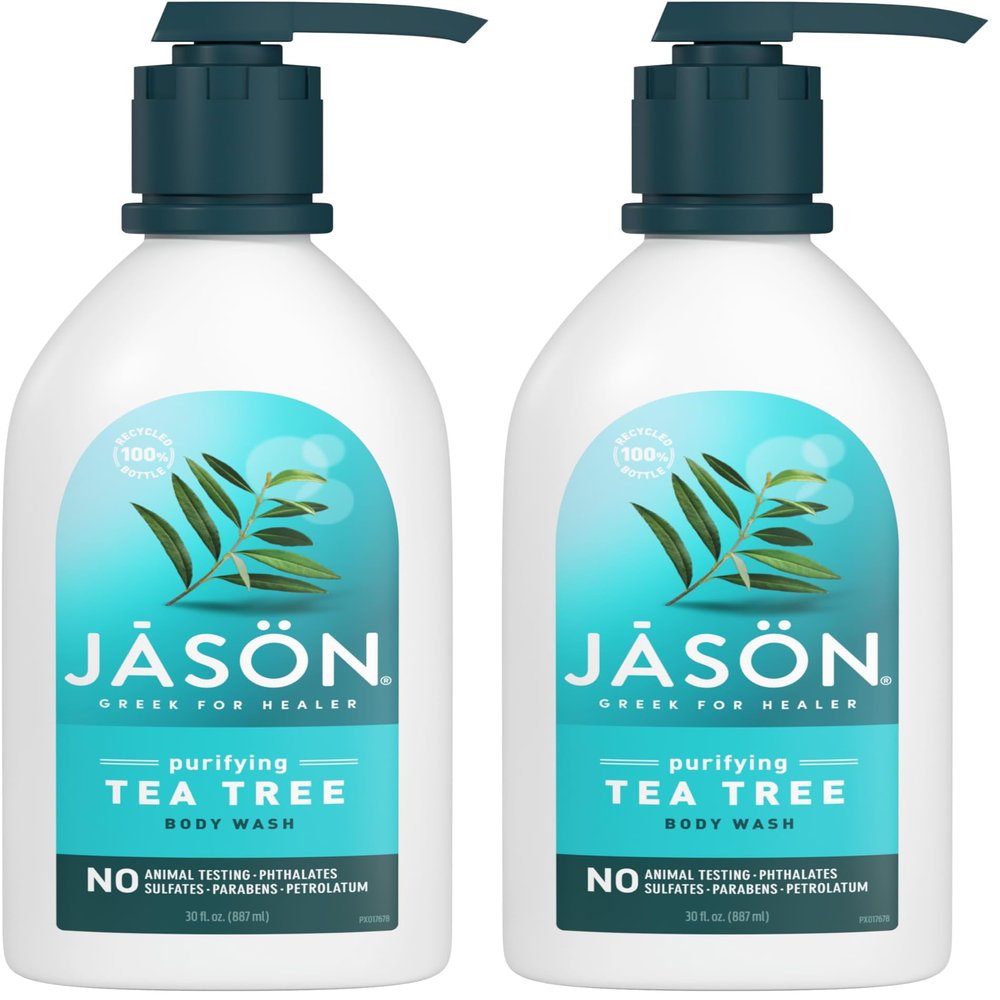 JASON Natural Body Wash & Shower Gel, Purifying Tea Tree, 30 Oz (Pack of 2)