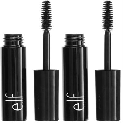 e.l.f. Cosmetics Volumizing Mascara, Mascara For Fuller, Thicker-Looking Lashes, Enriched With Vitamin E, Black,0.19 Fl Oz (Pack of 2)