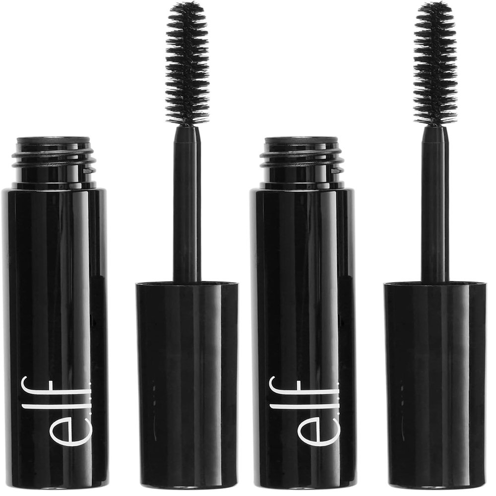 e.l.f. Cosmetics Volumizing Mascara, Mascara For Fuller, Thicker-Looking Lashes, Enriched With Vitamin E, Black,0.19 Fl Oz (Pack of 2)