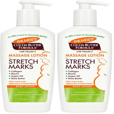 Palmer's Cocoa Butter Formula Massage Lotion with Collagen and Elastin | For Stretch Marks | Pregnancy Skin Care | With Argan Oil and Shea Butter | 8.5 oz Pack of 2
