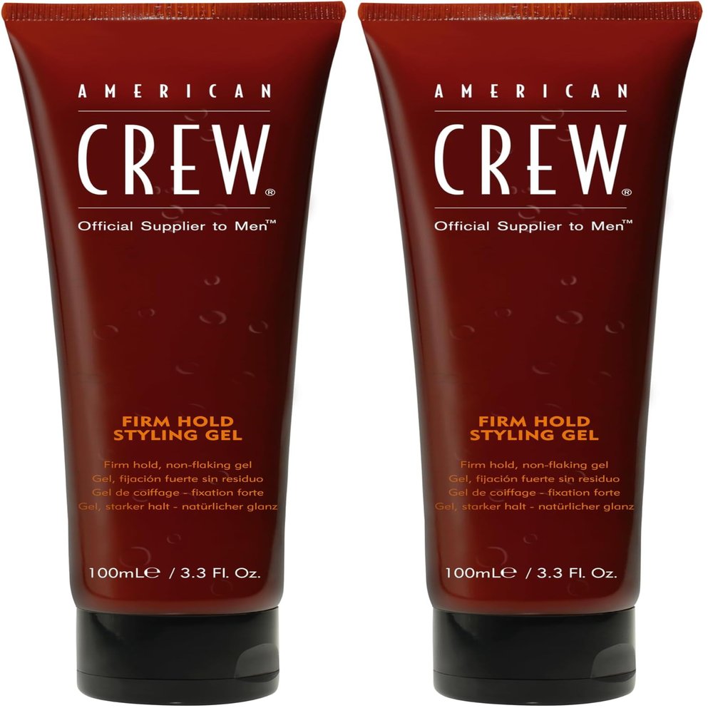 AMERICAN CREW Men's Hair Gel, Firm Hold, Non-Flaking Styling Gel, 3.3 Fl Oz (Pack of 2)