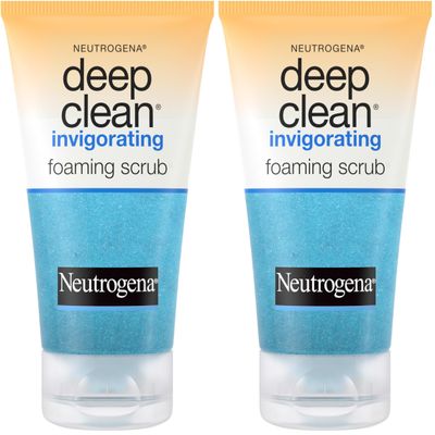 Neutrogena Deep Clean Invigorating Foaming Facial Scrub | Cooling Gel | With Glycerin | Removes Dirt & Oil | 4.2 fl. oz Pack of 2