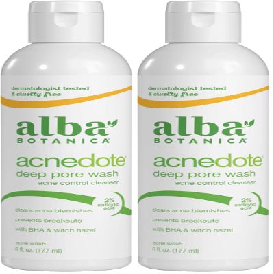 Alba Botanica Acnedote Maximum Strength Deep Pore Wash, 6 Oz (Pack of 2)