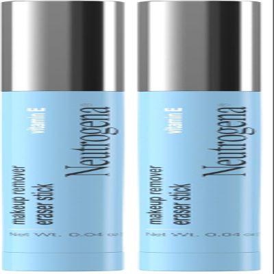 Neutrogena Makeup Remover Eraser Stick with Vitamin E, Easy-to Use & Travel-Friendly Makeup Removing Gel Pen for On-the-Go Touch-Ups of Stray or Smudged Eyeliner, Lipstick, & More, 0.04 oz (Pack of 2)