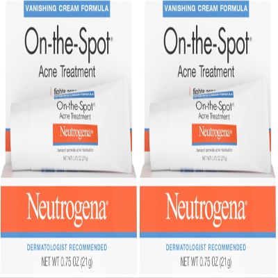Neutrogena Acne Treatment with Benzoyl Peroxide | Gel | For Face | 0.75 oz | Pack of 2