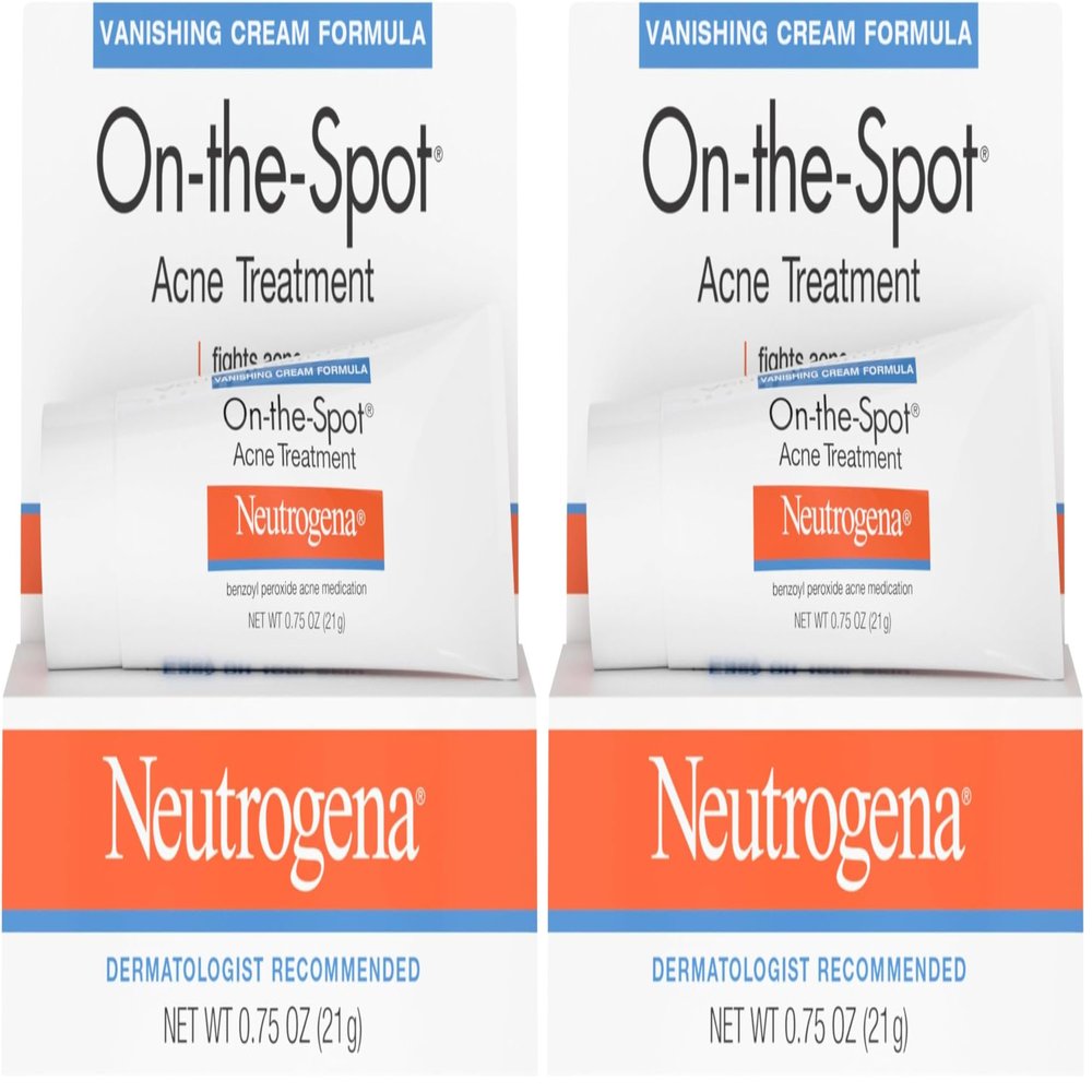 Neutrogena Acne Treatment with Benzoyl Peroxide | Gel | For Face | 0.75 oz | Pack of 2