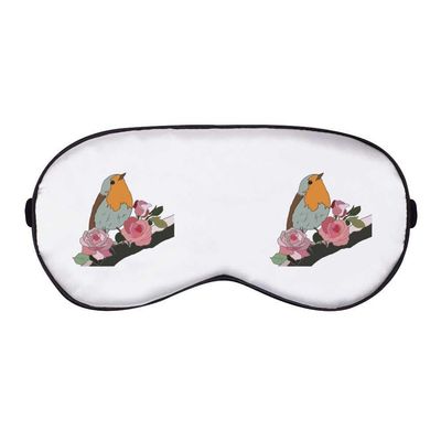 Azeeda 'Robin with Roses' Sleep/Travel Eye Mask (EY00023181)