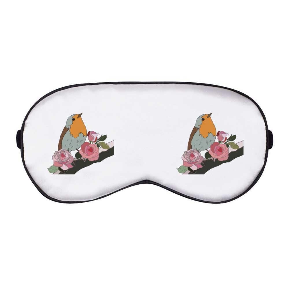 Azeeda 'Robin with Roses' Sleep/Travel Eye Mask (EY00023181)