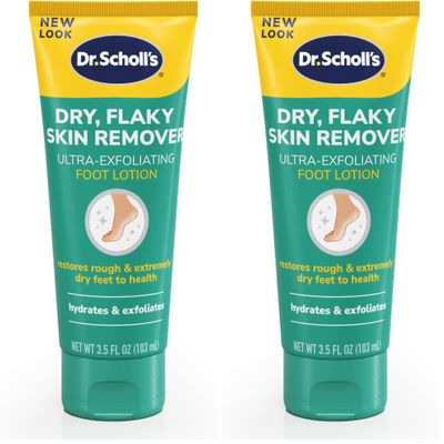 Dr Scholl's Dry, Flaky Skin Remover Ultra Exfoliating Foot Lotion with Urea for Rough Dry Cracked Feet, Heal and Moisturize for Healthy Looking Feet, Intensive Foot Care, Alpha Hydroxy Acids, 3.5 oz