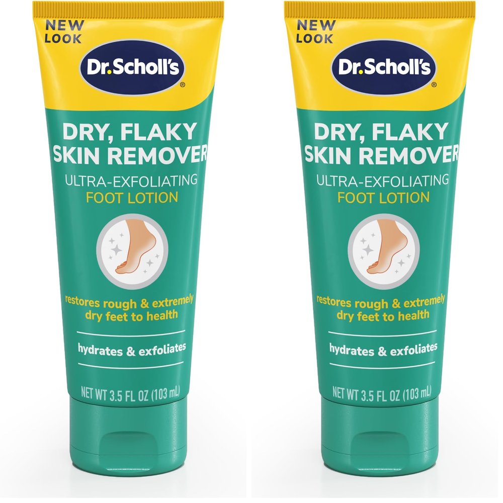 Dr Scholl's Dry, Flaky Skin Remover Ultra Exfoliating Foot Lotion with Urea for Rough Dry Cracked Feet, Heal and Moisturize for Healthy Looking Feet, Intensive Foot Care, Alpha Hydroxy Acids, 3.5 oz