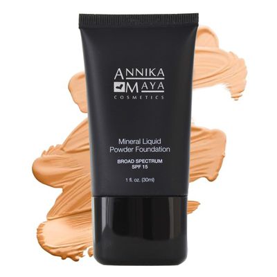 Annika Maya Mineral Foundation, Liquid to Powder Formula, Made in the USA (Cameo Beige (Light Medium with Neutral Undertones), 1 fl oz (30ml))