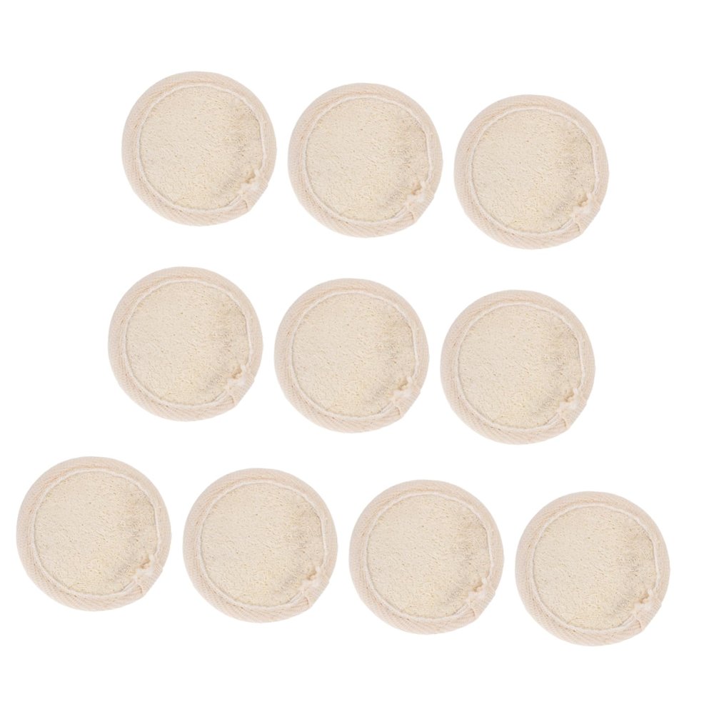 Outanaya 1set Loofah Face Cleaning Pads for Gentle Makeup Removal and Exfoliation Round Facial Sponges Soft and for Daily Cleansing for All Skin Types