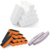 12-Pack, Nail Buffer Blocks for Natural and Acrylic Nails, 4 Sided, Medium Grit (White) (Orange) & Nail File 100/180 Grit Nail Files for Natural Nails view 1