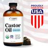 C CARE Castor Oil 100% Pure Organic Cold Pressed Unrefined Glass Bottle | USDA Certified Organic | Hexane Free Extra Virgin | For Hair Growth Eyebrows Eyelashes Skin and Castor Oil Pack Wrap view 3