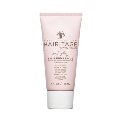 Hairitage Split End Rescue Gel Cream - Jojoba Protein Vegan Formula for Dry and Damaged Hair - Replenishes Moisture, Smoothes Split Ends for Silky Finish - 4 fl oz