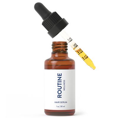 Routine Wellness Hair Treatment Serum for Thinning Hair - Plant-Based Rosemary, Tea Tree & Argan Oils Blend for Strength, Shine & Softer Hair - Clean Ingredients, All Hair Types - 30ml