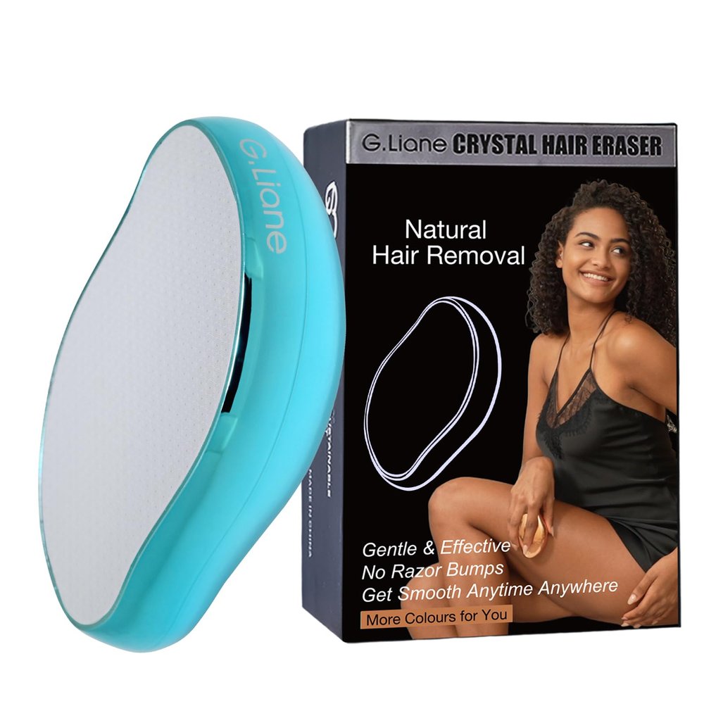G.Liane Crystal Hair Eraser,Upgraded Painless Crystal Hair Remover,Effective Nano Glass Hair Removal Device and Skin Exfoliation,Body Epilator for Women and Men(Aqua)