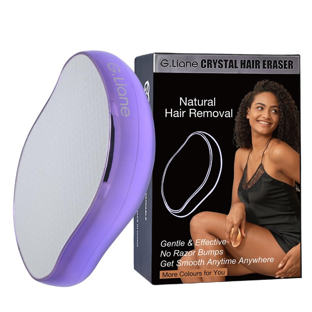G.Liane Crystal Hair Eraser,Upgraded Painless Crystal Hair Remover,Effective Nano Glass Hair Removal Device and Skin Exfoliation,Body Epilator for Women and Men(Violet)