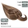 SEGO Hair Toppers for Women Real Human Hair with Thinning Hair, Toppers Hair Clip in Toppers Straight with Front Bangs 150% Density Silk Base -8 Inch #4/27 Medium Brown Mix Dark Blonde view 2