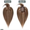 SEGO Hair Toppers for Women Real Human Hair with Thinning Hair, Toppers Hair Clip in Toppers Straight with Front Bangs 150% Density Silk Base -8 Inch #4/27 Medium Brown Mix Dark Blonde view 3