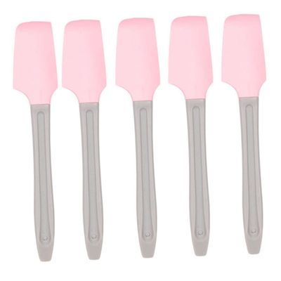 MAGICLULU 5pcs Silicone Makeup Brush for Hand and Foot Care Gentle Spatula for Masks and Waxing Reusable Beauty Tools for Home and Salon Use Ergonomic Design Pink