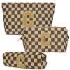 Aintmax Graduation Gifts for Her,3 Pieces Checkered Makeup Bag Personalized Initial Make Up Bag Cute Storage Pouch Travel Toiletry Cosmetic Bag Teacher Birthday Gifts for Women (Brown-C) view 1