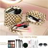 Aintmax Graduation Gifts for Her,3 Pieces Checkered Makeup Bag Personalized Initial Make Up Bag Cute Storage Pouch Travel Toiletry Cosmetic Bag Teacher Birthday Gifts for Women (Brown-C) view 4