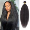 100% Unprocessed 10A Brazilian Yaki Straight Human Hair Extensions, Kinky Straight Bundles 22 Inch, 1 Pack 100g Remy Hair for Black Women Natural Color view 1
