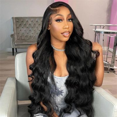 Mnjyihy Women 13X6 Hd Lace Frontal Wig 30 Inch Body Wave Lace Front Wigs Human Hair 13X4 HD Lace Wig 18inches#180%
