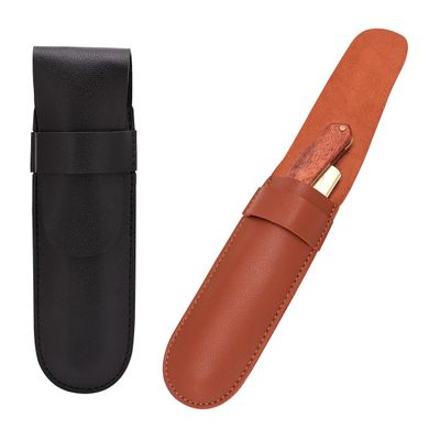 TorSor 2 Pack Straight Razor Case Pouch Sleeve Flap Cover Sheath Protective Holster PU Leather Carrying Holder Protector For Straight Edge Razors Blade Safety Travel Barber Close Shaving Manual Shaver
