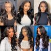Mnjyihy Women's 13X6 HD Brazilian Human Hair Wig 150%-180% Density Body Wave Lace Frontal Wigs Human Hair Pre Plucked 13X6HD Lace Wig 32inches#180% view 2