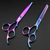 440c Steel 6 Inch Rainbow Cutting & Thinning Hairdressing Scissor Shears Cut Barber Hair Scissors Set view 3