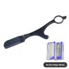 Ergonomic Handle Design Razors With Blades Beard Hair Removal Shaving Knife Manual Face Underarm Bikini Stainless Body Eyebrow Trimmers Barber Razors Moustache Beard Removal (Color : Black-20 Blades view 2