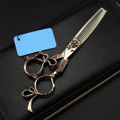 Left-Handed Professional Hairdressing Scissors,Barber Cutting Shears Thinning Scissors Hair Scissors Set,A,Flat Cut 7 inch (Color : D, Size : Flat cut 5.5 inch)