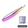 Colorful Manual Shaving Straight Razors Single Edge Blades Foldable Stainless Hair Removal Beard Face Underarm Body Groomers Eyebrow Trimmers Barber Razors Moustache Beard Removal (Color : TD106CHB-2 view 2